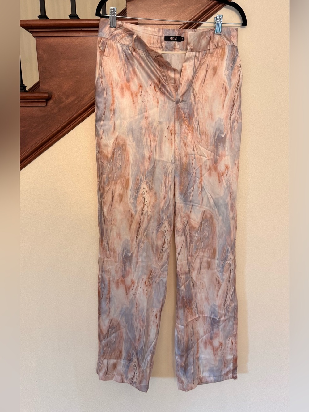 Tie-Dye Satin Wide-Leg Pants